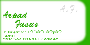 arpad fusus business card